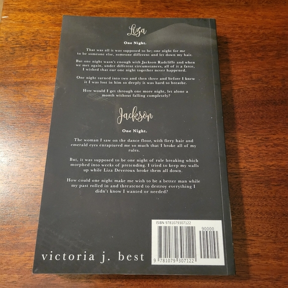 One Night By Victoria J. Best Romance Paperback Book *SIGNED* - Picture 2 of 4